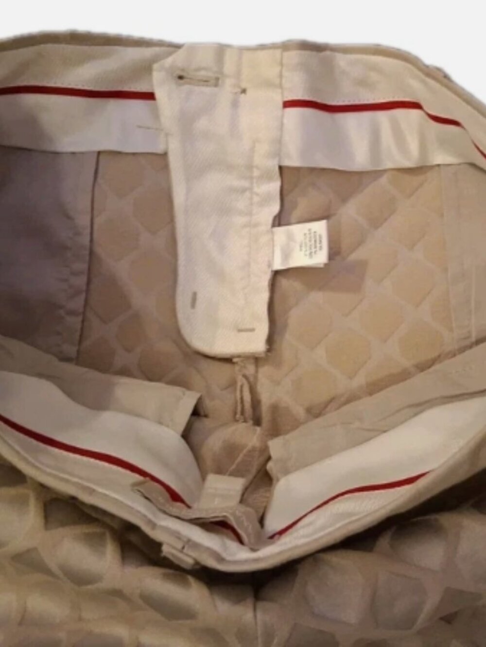 Banana Republic Camden Jacquard Beige Ankle Pant Size 4 Diamond Mid Rise - Picture 7 of 16